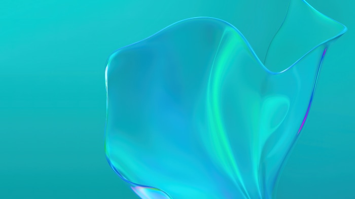Abstract cyan digital art with Huawei branding