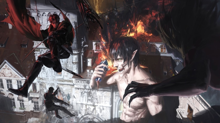Levi Ackerman and Attack Titan from Attack on Titan 4K
