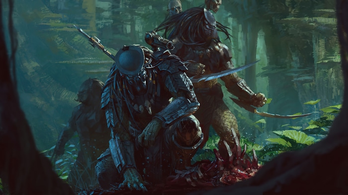 Predator warriors in a jungle setting 4K