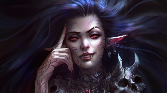 Fantasy Vampire Elf Girl Artwork