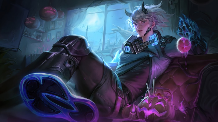 Fantasy Guy with Horns and Glowing Hands
