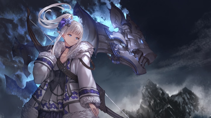 Anime Elf Girl with Wolf Companion and Bow