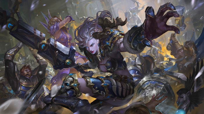 Fantasy warrior girl in battle 4K