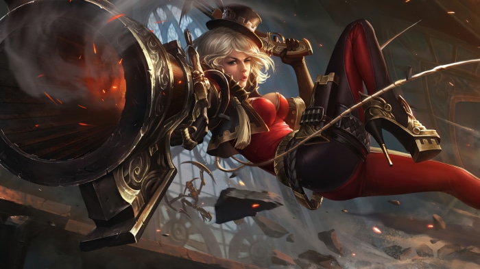 Girl with a large cannon and pistol