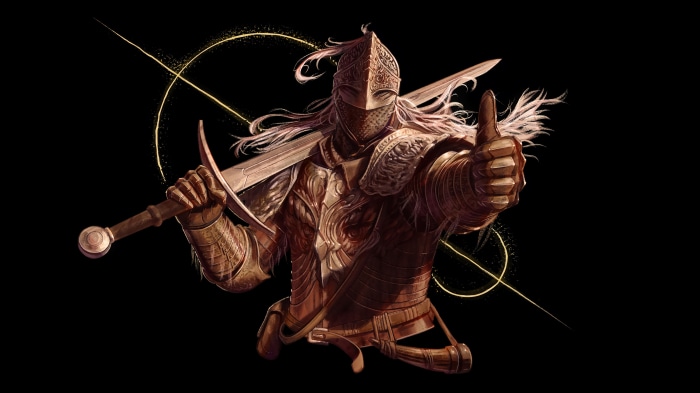 Elden Ring Tarnished with Sword and Thumbs Up