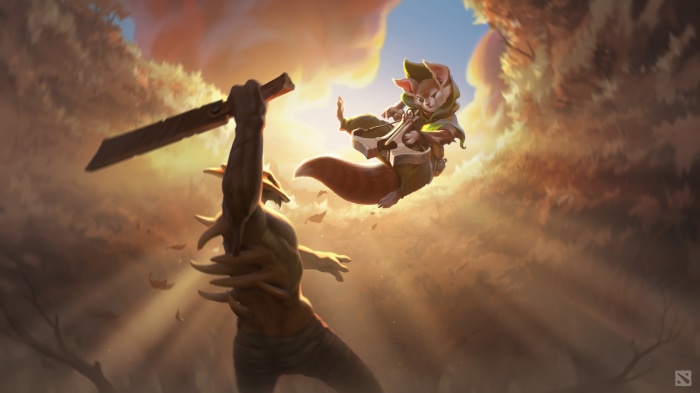 Hoodwink from Dota 2 in combat