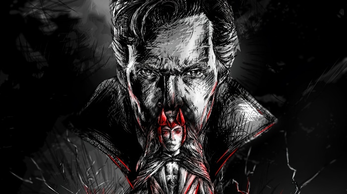 Doctor Strange and Scarlet Witch from Doctor Strange in the Multiverse of Madness 4K