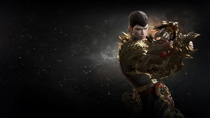 Martial artist in golden armor from Lost Ark 4K