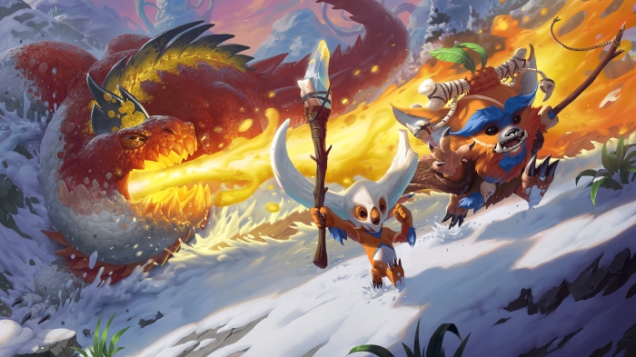 Lava Lizard and Bandle City creatures in Runeterra 4K