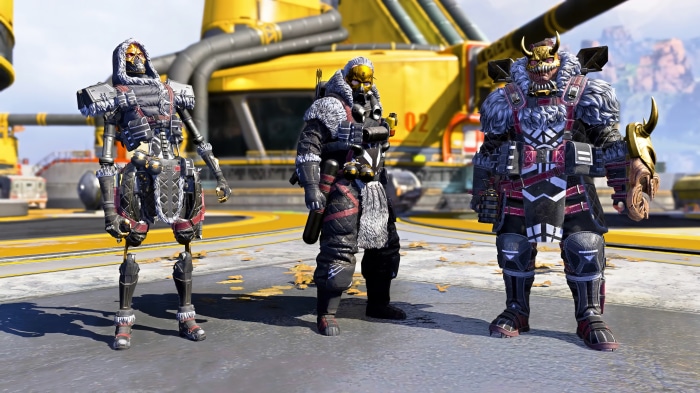 Revenant, Caustic, and Gibraltar from Apex Legends Season 12