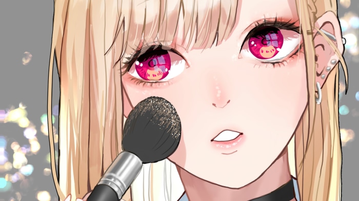 Marin Kitagawa from My Dress-Up Darling applying makeup