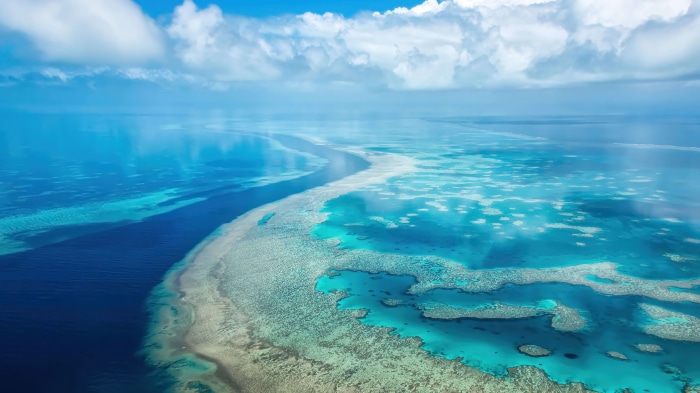 Great Barrier Reef aerial view 4K