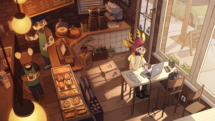 Lofi Cafe Scene with Cozy Study Vibes in
