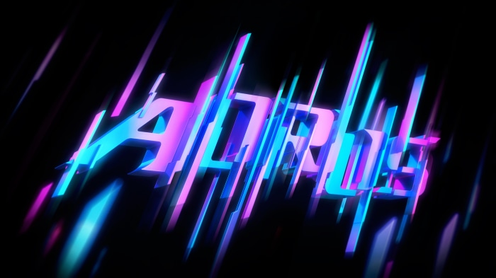 Aorus logo with neon streaks