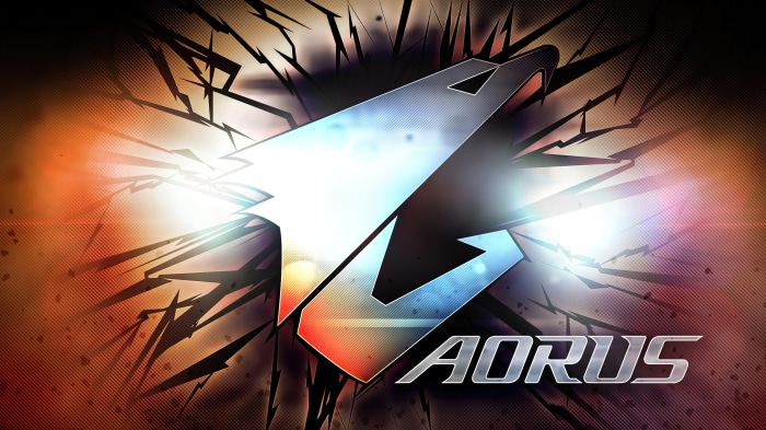 Aorus logo with abstract background