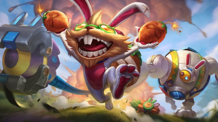 Cottontail Ziggs and Blitzcrank from League of Legends 4K