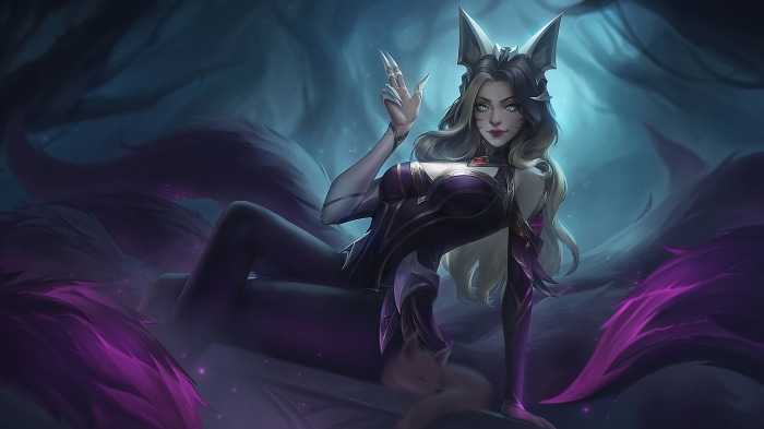 Ahri from League of Legends Coven skin art 4K