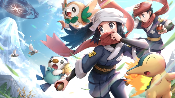 Pokemon Legends Arceus characters with starters