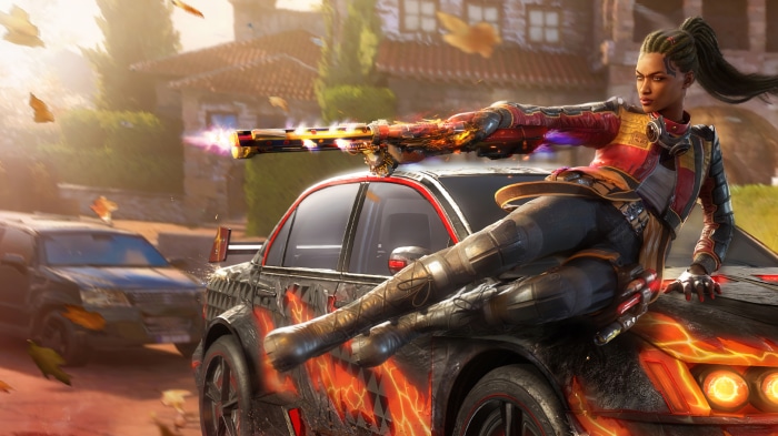 Woman with gun on car in Call of Duty Mobile 4K