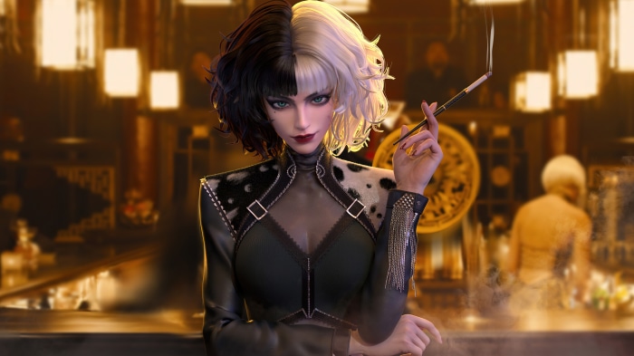 Cruella de Vil CGI digital art 4K