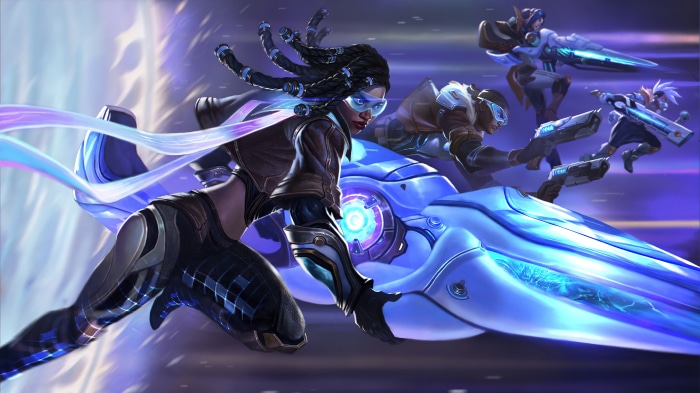 Pulsefire Senna, Lucian, Caitlyn, and Ekko from League of Legends 4K