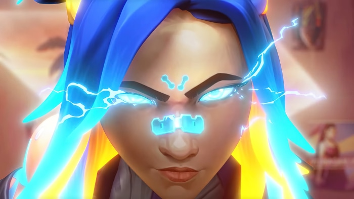 Jett from Valorant with Neon Sparks