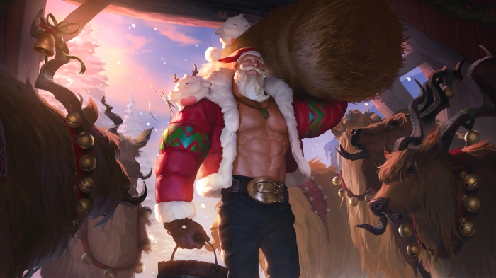 Santa Braum from League of Legends 4K