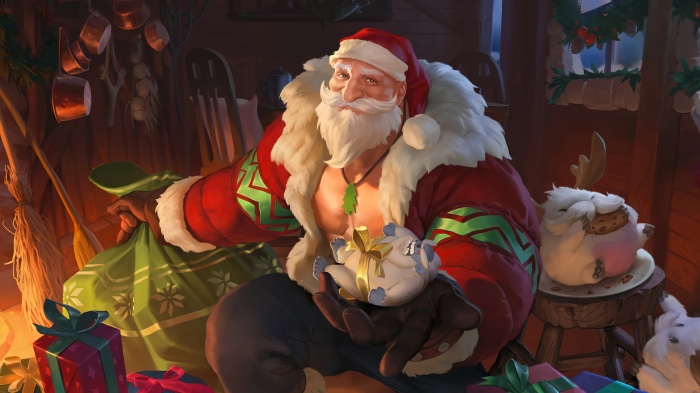 Braum from League of Legends as Santa Claus