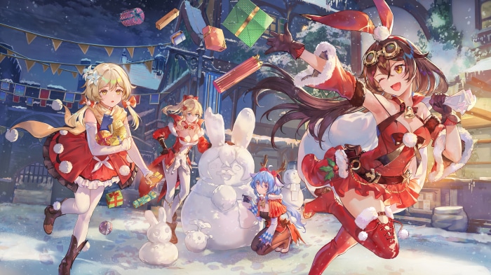 Christmas Girls from Genshin Impact 4K