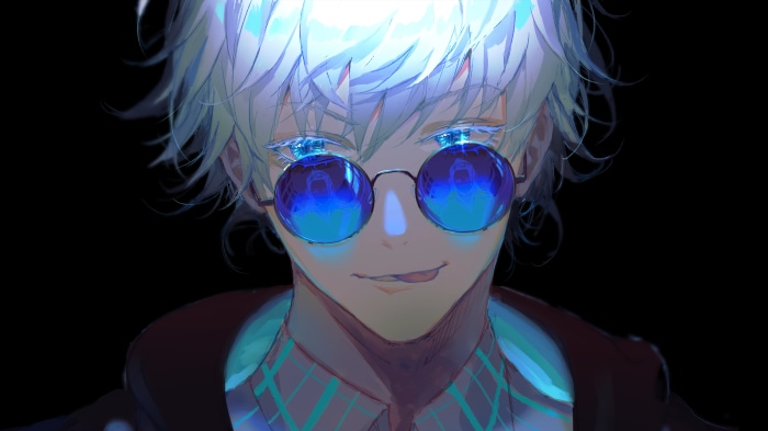 Satoru Gojo from Jujutsu Kaisen in Blue Glasses 4K