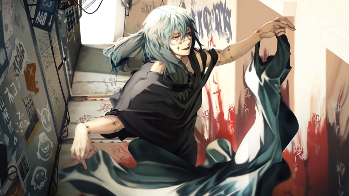 Mahito from Jujutsu Kaisen in an alley