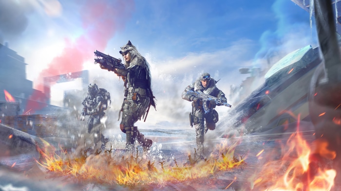 Soldiers in a battle scene from Call of Duty: Mobile