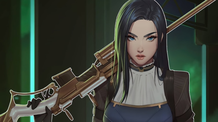 Caitlyn from Arcane with a rifle
