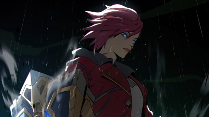 Vi from Arcane in the rain