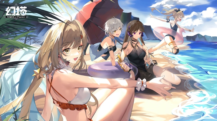 Tower of Fantasy Characters Relaxing on Beach in