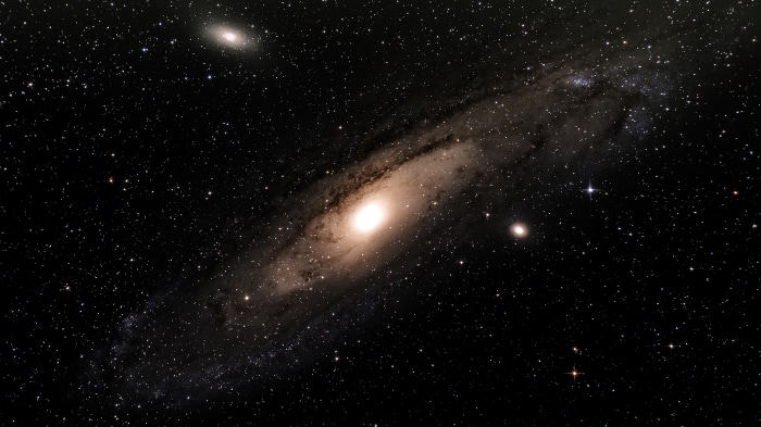 Andromeda Galaxy and stars in 4K