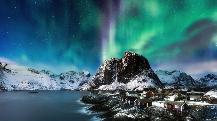 Aurora Borealis over Lofoten Islands, Norway 4K