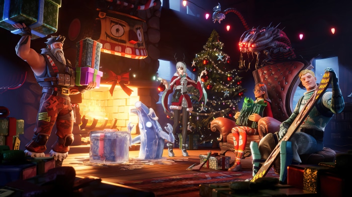 Fortnite Winterfest 2021 characters with presents