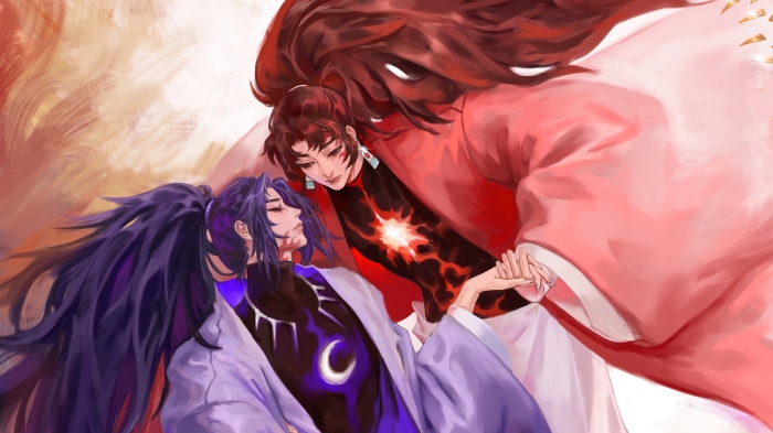 Kokushibo and Yoriichi from Demon Slayer in