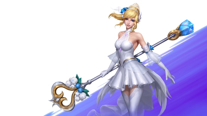 Lux from League of Legends Crystal Rose skin 4K