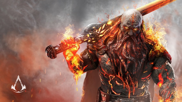 Surtr from Assassin's Creed Valhalla Dawn of Ragnarok 4K
