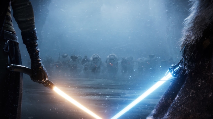 Star Wars Eclipse game with lightsabers 4K