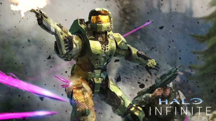 Master Chief from Halo Infinite in action