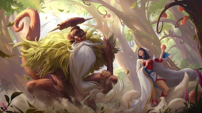 Ahri and the Ancient from Legends of Runeterra