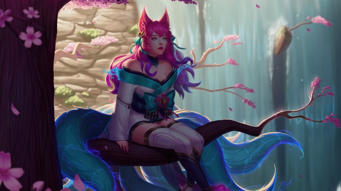 Ahri from League of Legends with Spirit Blossom