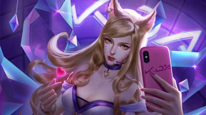 Ahri from League of Legends taking a selfie