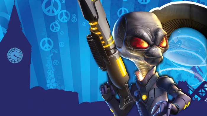 Destroy All Humans! 2 alien with a gun in London
