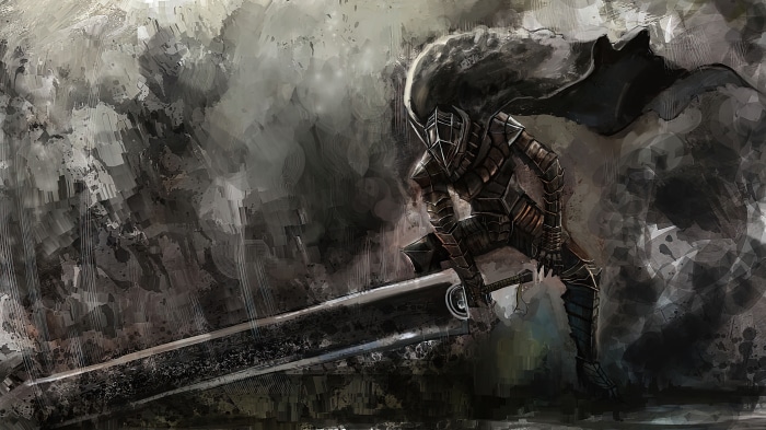 Guts from Berserk in Armor with Giant Sword
