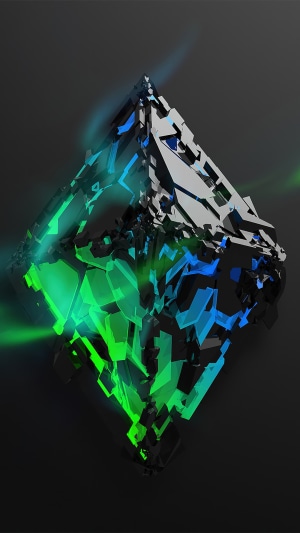 Abstract Digital Art of Shattered Geometric Shape