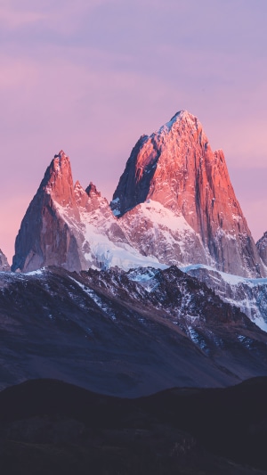 Pink Mountain Peaks at Sunrise
